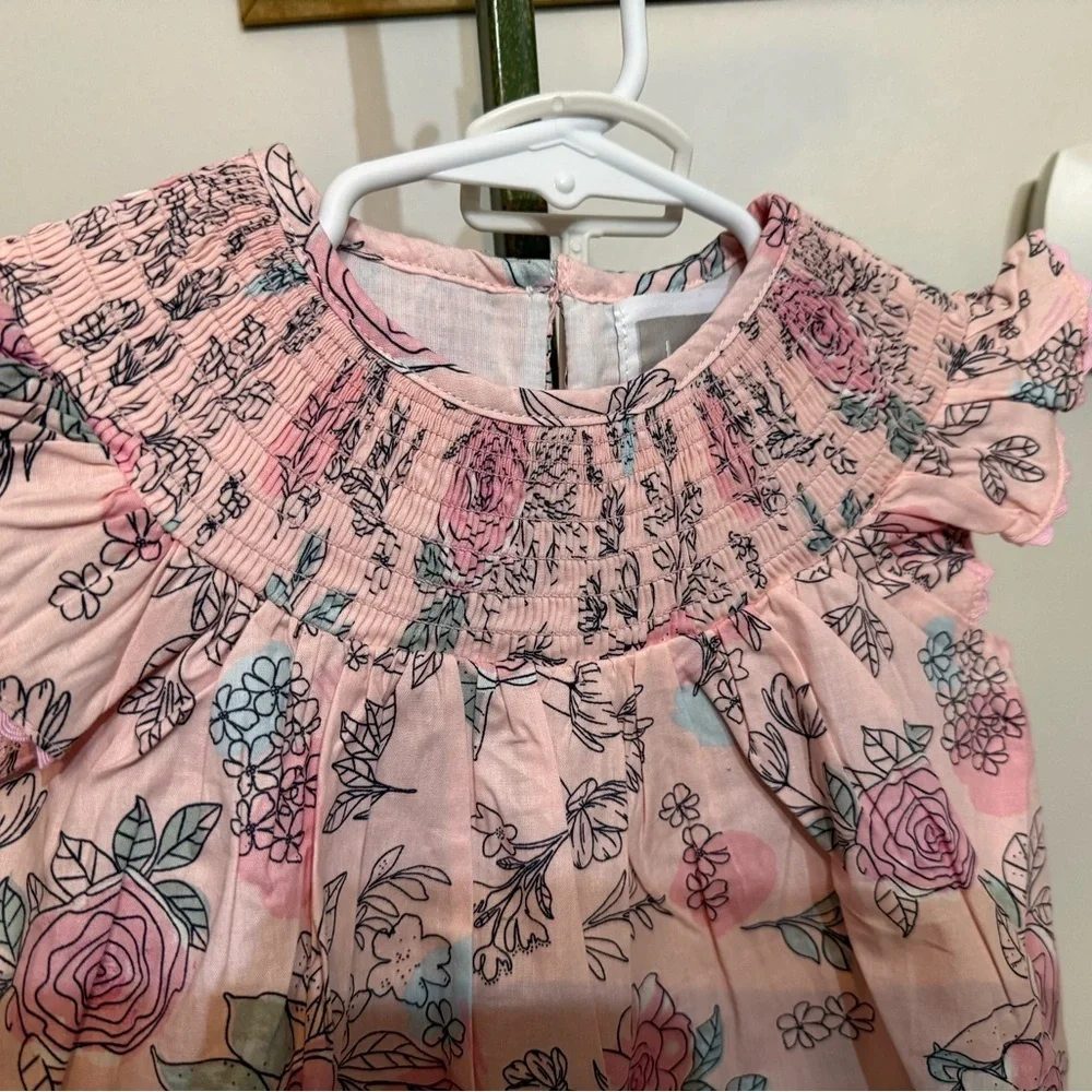 NWT Lil Cactus Smocked Diaper Set